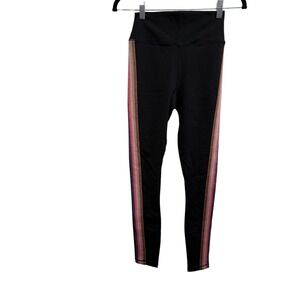 Spiritual Gangster Womens Small Black Metallic Stripe High Waist Leggings S Yoga